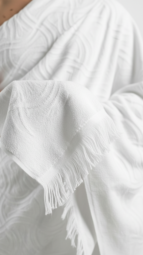 إحرام بدون كباسين – قطن 100% فاخر بنقشة هادئة