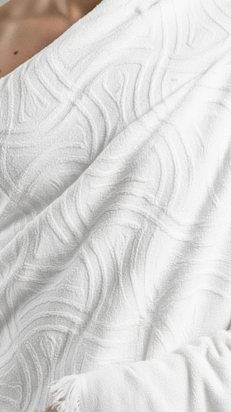 إحرام بدون كباسين – قطن 100% فاخر بنقشة هادئة