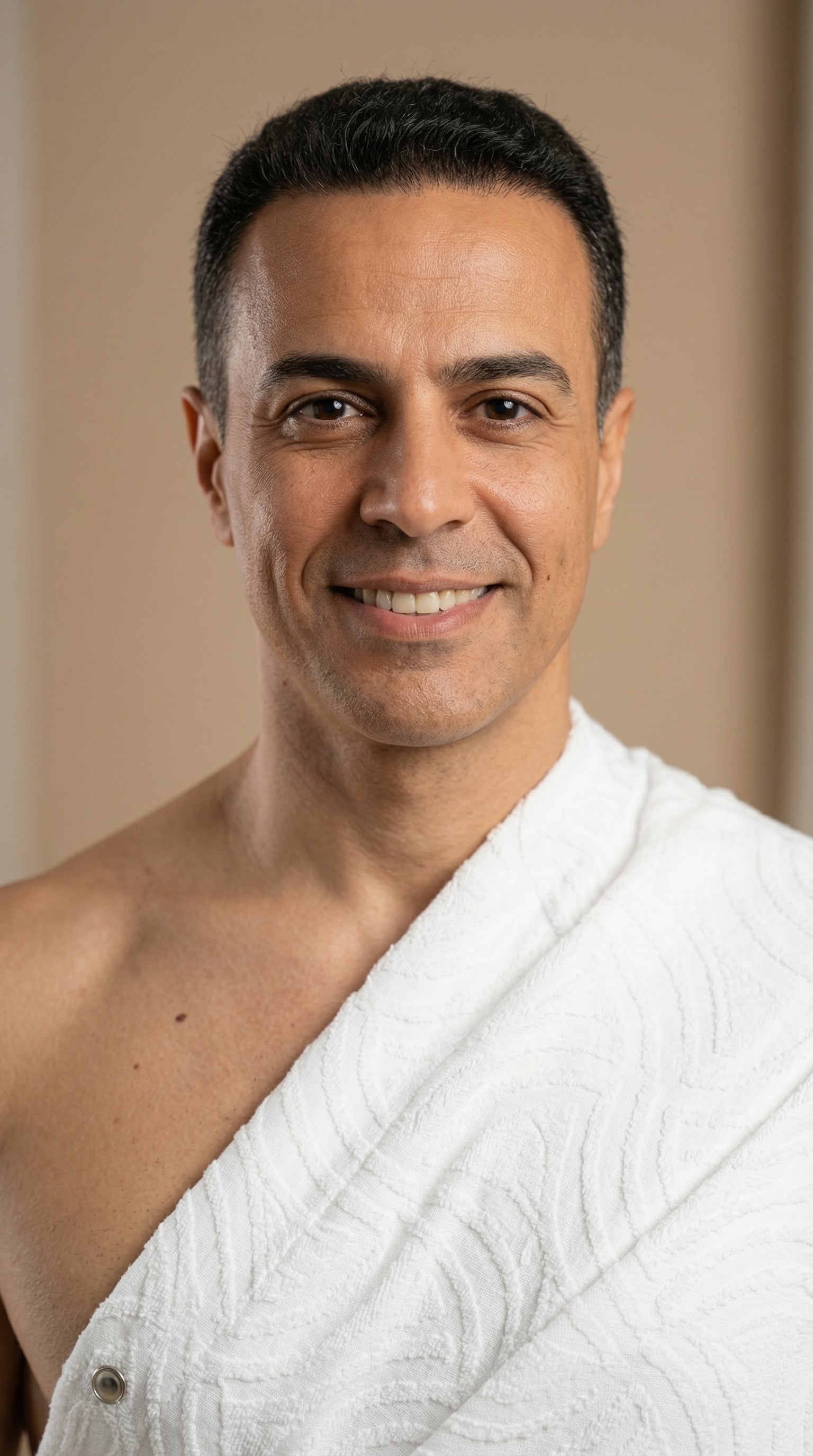 إحرام  بكباسين وسكوتش – قطن 100% فاخر بنقشة هادئة